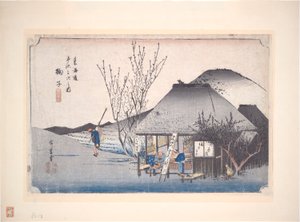 Salon de thé de Mariko, de la série Cinquante-trois Stations du Tōkaidō - Utagawa Hiroshige
