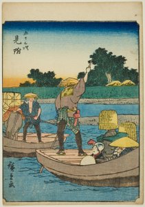 Mitsuke, de la série "Cinquante-trois stations [du Tokaido]" également connue sous le nom de Figure Tokaido - Utagawa Hiroshige