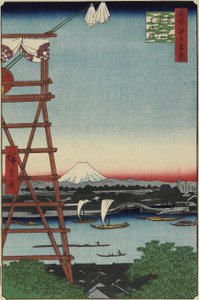 Pont Motoyanagi et temple Eko_in à Ryo_goku, mai 1857
