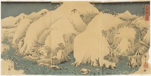 Montagne et rivière au col de Kiso, août 1857