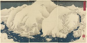 Montagne et rivière sur la route de Kiso (Kisoji no yamakawa) - Utagawa Hiroshige