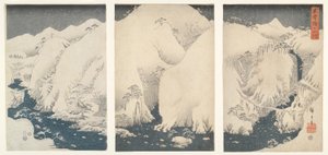 Montagnes et rivières le long de la route de Kiso sous la neige - Utagawa Hiroshige