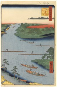 Embouchure de la rivière Nakagawa, n° 70 de Cent vues célèbres d