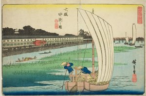 Nakasu à Ohashi (Ohashi Nakasu no zu), de la série "Vues exceptionnelles d