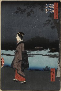 Vue nocturne du canal de Sanya, colline de Matsuchi, août 1857