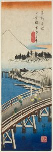 Pont Nihon vu sous la neige (Nihonbashi setchu no kei), de la série "Vues célèbres de la capitale de l