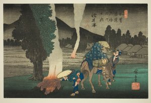 No. 19 : Karuizawa, de la série "Soixante-neuf stations du Kisokaido (Kisokaido rokujukyu tsugi no uchi)" - Utagawa Hiroshige