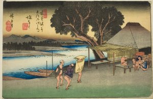 No. 24 : Shionata, de la série "Soixante-neuf stations du Kisokaido (Kisokaido rokujukyu tsugi no uchi)" - Utagawa Hiroshige