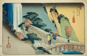 N° 39 : Agematsu, de la série "Soixante-neuf stations du Kisokaido (Kisokaido rokujukyu tsugi no uchi)"