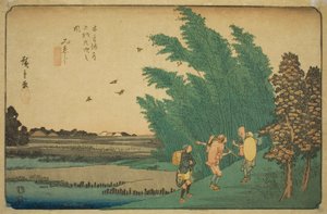 No. 56 : Mieji, de la série "Soixante-neuf stations du Kisokaido" - Utagawa Hiroshige