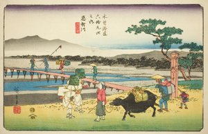 No. 66 : Echikawa, de la série "Soixante-neuf Stations du Kisokaido (Kisokaido rokujukyu tsugi no uchi)" - Utagawa Hiroshige