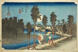 Numazu—Crépuscule (Numazu—tasogare zu), de la série Les cinquante-trois stations de la route Tōkaidō (Tōkaidō gojūsan tsugi no uchi) - Utagawa Hiroshige