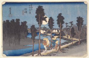 Numazu, crépuscule jaune de la série Cinquante-trois stations du Tokaido