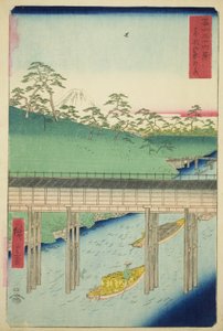 Ochanomizu dans la capitale orientale (Toto Ochanomizu), de la série "Trente-six vues du mont Fuji (Fuji sanjurokkei)" - Utagawa Hiroshige