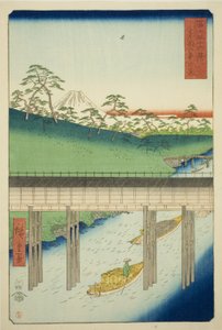 Ochanomizu dans la capitale orientale (Toto Ochanomizu), de la série "Trente-six vues du mont Fuji (Fuji sanjurokkei)" - Utagawa Hiroshige
