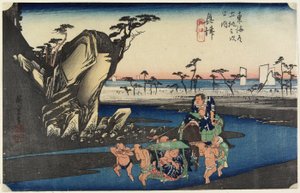 Rivière Okitsu à Okitsu, vers 1833