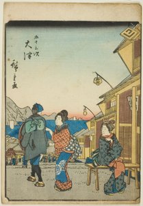 Otsu, de la série "Les cinquante-trois stations [du Tokaido] (Gojusan tsugi)", également connue sous le nom de Tokaido des figures (Jinbutsu Tokaido)