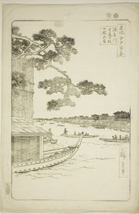 Pin du succès et Oumayagashi, rivière Asakusa (Asakusagawa shubi no matsu Oumayagashi), de la série "Cent vues célèbres d