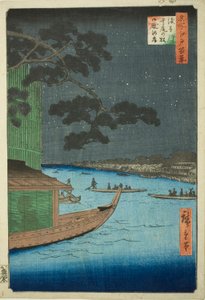 Pin du succès et Oumayagashi, rivière Asakusa (Asakusagawa shubi no matsu Oumayagashi), de la série Cent vues célèbres d