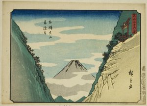 Vallée de Raigo à Oyama dans la province de Sagami (Sagami Oyama Raigodani), de la série "Trente-six vues du mont Fuji (Fuji sanjurokkei)" - Utagawa Hiroshige