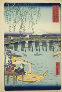 Pont de Ryogoku dans la capitale orientale, de la série "Trente-six vues du mont Fuji"