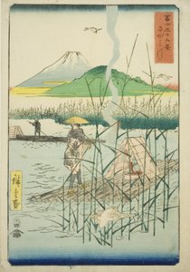 Rivière Sagami, de la série "Trente-six vues du mont Fuji" - Utagawa Hiroshige