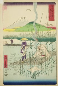 Rivière Sagami, de la série "Trente-six vues du mont Fuji" - Utagawa Hiroshige