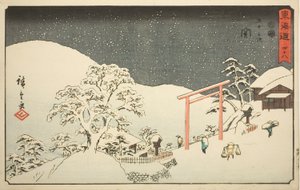 Seki—No. 48, de la série "Cinquante-trois stations du Tokaido (Tokaido gojusan tsugi)," également connue sous le nom de Reisho Tokaido - Utagawa Hiroshige