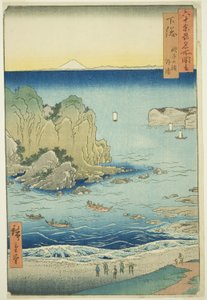 Province de Shimosa : Plage de Choshi sur la baie extérieure, de la série "Lieux célèbres des soixante et quelques provinces"