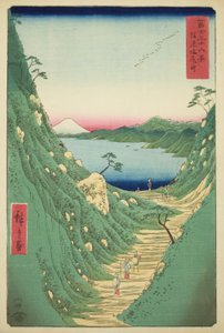 Col de Shiojiri dans la province de Shinano, de la série "Trente-six vues du mont Fuji" - Utagawa Hiroshige