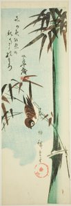 Moineau et bambou - Utagawa Hiroshige