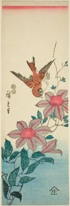 Moineau et clématite - Utagawa Hiroshige