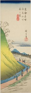 Vue printanière du pied de la colline Asuka (Asukayama shita haru no kei), de la série "Vues célèbres de la capitale de l