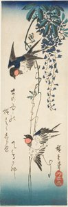 Hirondelles et glycine - Utagawa Hiroshige
