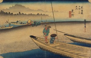 Vue de la rivière Tenryu, Mitsuke - Utagawa Hiroshige