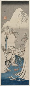 La Rivière Fuji sous la neige, 1841 - Utagawa Hiroshige