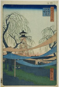 Le manège Hatsune à Bakuro-cho (Bakuro-cho Hatsune no Baba), tiré de la série "Cent vues célèbres d