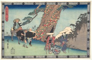 La Ligue loyale des quarante-sept rônins, Acte VIII : La femme et la fille de Honzô en route pour Kyoto - Utagawa Hiroshige