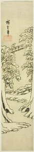 Le Pont des Singes en hiver - Utagawa Hiroshige