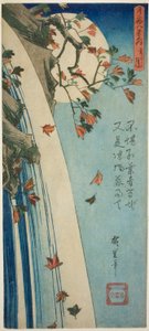 La lune vue à travers les feuilles, de la série "Vingt-huit vues de la lune" - Utagawa Hiroshige