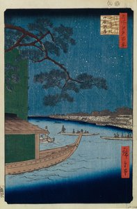 Le pin du succès et Oumayagashi sur la rivière Asakusa Cent vues célèbres d