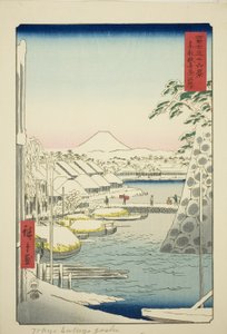 La rive à Sukiya dans la capitale orientale (Toto Sukiyagashi), de la série "Trente-six vues du mont Fuji (Fuji sanjurokkei)"