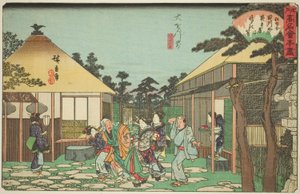 Le restaurant Tagawaya devant Daionji (Daionji mae, Tagawaya), de la série "Restaurants célèbres d