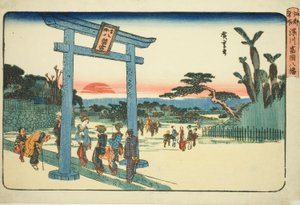 Le sanctuaire Tomigaoka Hachiman à Fukagawa (Fukagawa Tomigaoka Hachiman), de la série "Lieux célèbres d