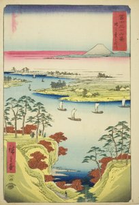 La rivière Tone à Konodai (Konodai Tonegawa), de la série "Trente-six vues du mont Fuji (Fuji sanjurokkei)" - Utagawa Hiroshige
