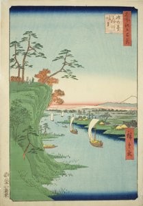 Vue de Konodai et de la rivière Tone (Konodai Tonegawa fukei), de la série "Cent vues célèbres d