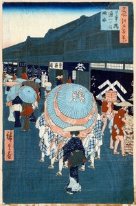 Vue de la première rue sur Nihonbashidori Cent vues célèbres d