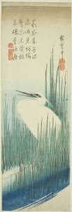 Héron blanc et pinceaux - Utagawa Hiroshige
