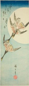 Oies Sauvages Volant à Travers la Pleine Lune - Utagawa Hiroshige