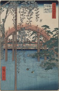 Glycine au sanctuaire Kameido Tenjin de la série Cent vues célèbres d